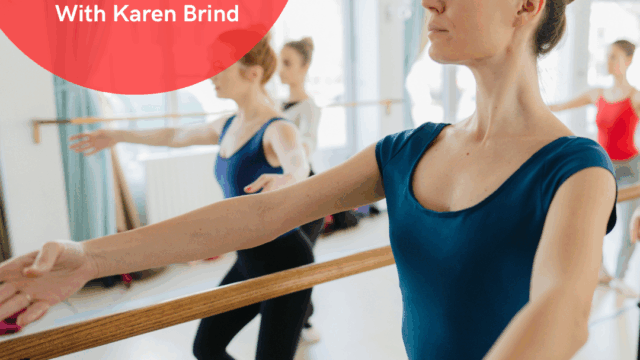 An advert for Adult Ballet, with people performing ballet.