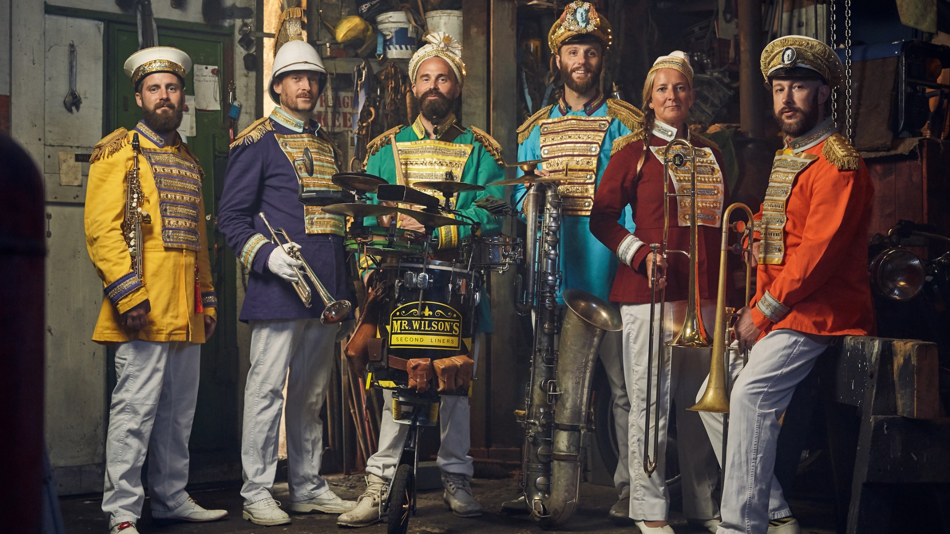 Mr Wilson's Second Liners, who are a 6 piece brass band.