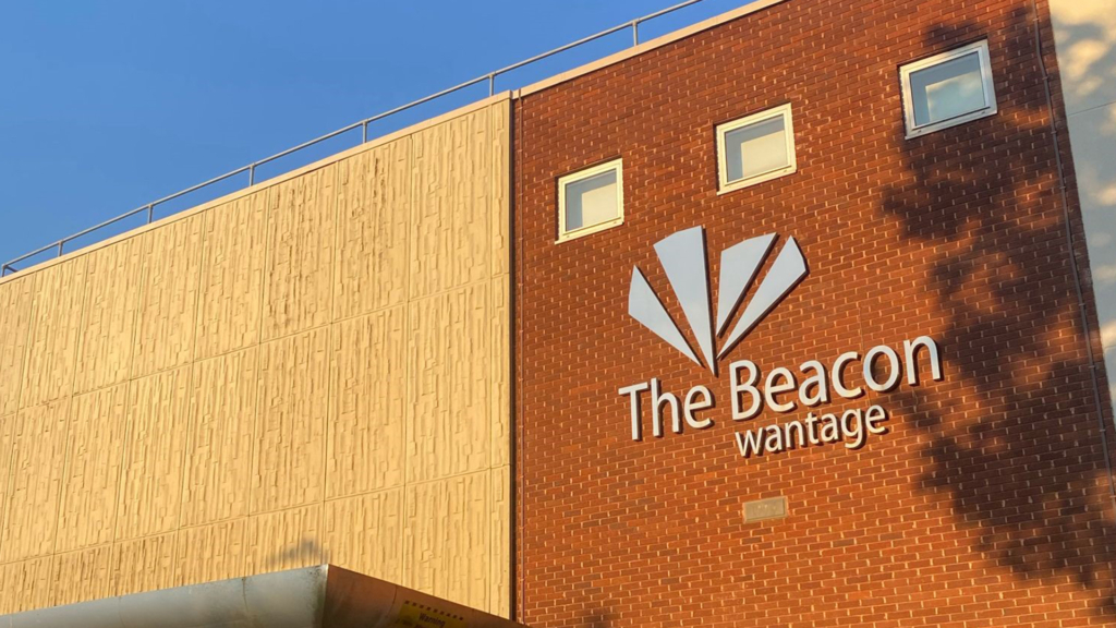 The outside of The Beacon building, close up.